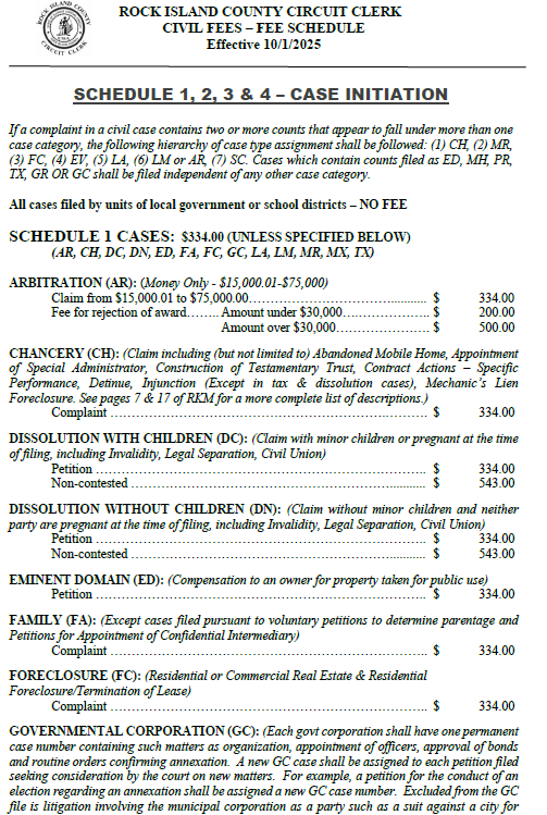 FEE SCHEDULE 10.1.25 page 1